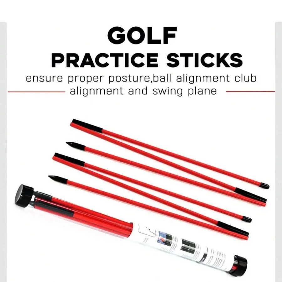 1 set /2pack Golf Alignment Stick Set, 48 Inch Foldable Golf Training Aid, Golf Training Tool, Aim Push Putt Posture Corrector, Includes Transparent Tube Box