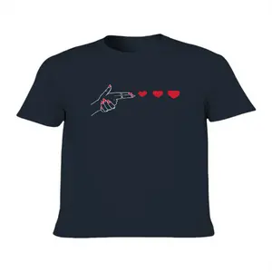 Lady's Fitted Casual Sports Tshirt - Short-Sleeve Round Neck, Heart-Shaped Graphic Print Top for Spring and Summer Fashion