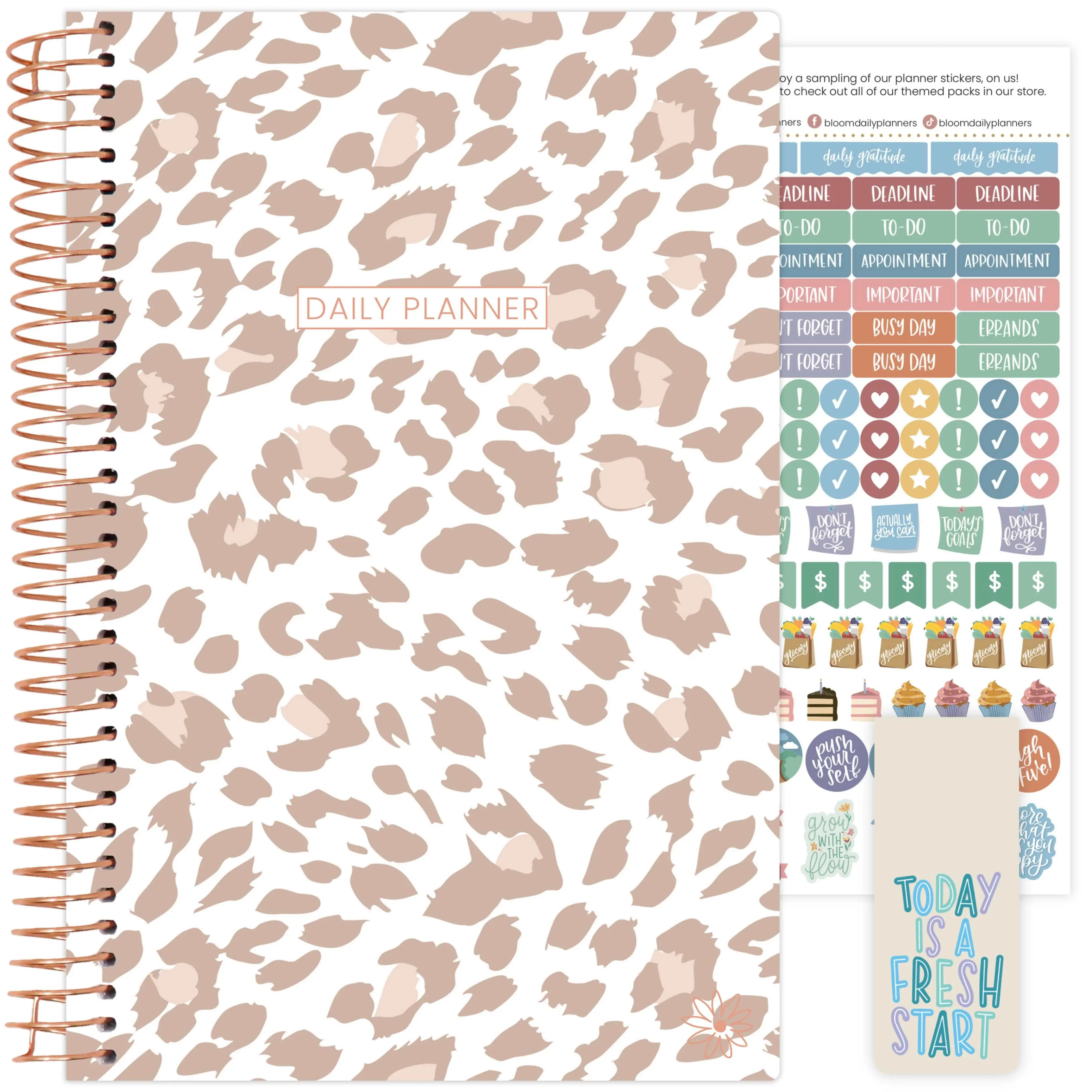 Undated Soft Cover Planner, 5.5" x 8.25", Tan Leopard Undated Soft Cover Planner, 5.5" x 8.25", Tan Leopard