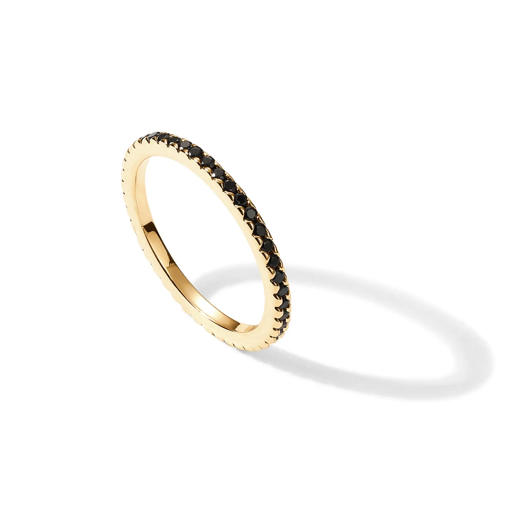 Black CZ - Yellow Gold