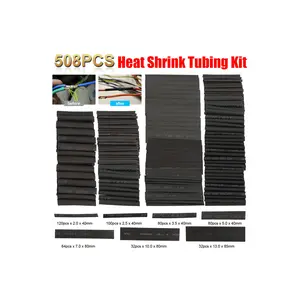 SJPACK 508Pcs Heat Shrink Tubing Insulation Kit 3:1 Ratio Waterproof Dual Wall Polyolefin Cable Sleeve Set