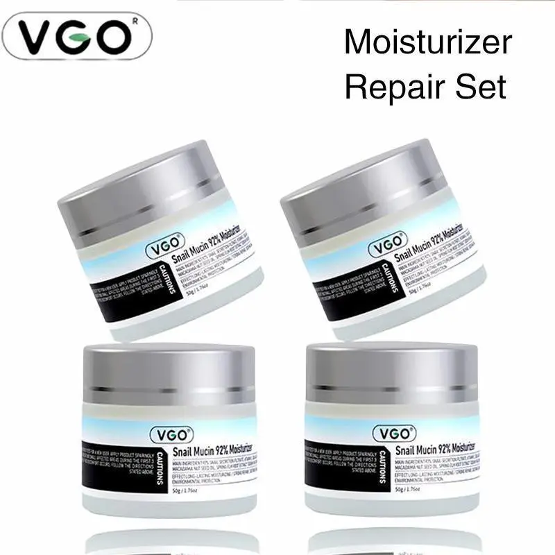 VGO 92% Snail Mucin Essence Moisturizer - Daily Hydrating Moisturizer, Lightweight Anti-Aging Alcohol-Free Sensitive Safe Face Cream for All Skin Types, Gentle Morning Routine Cleanser for Soft Skin, 92% Snail Boost