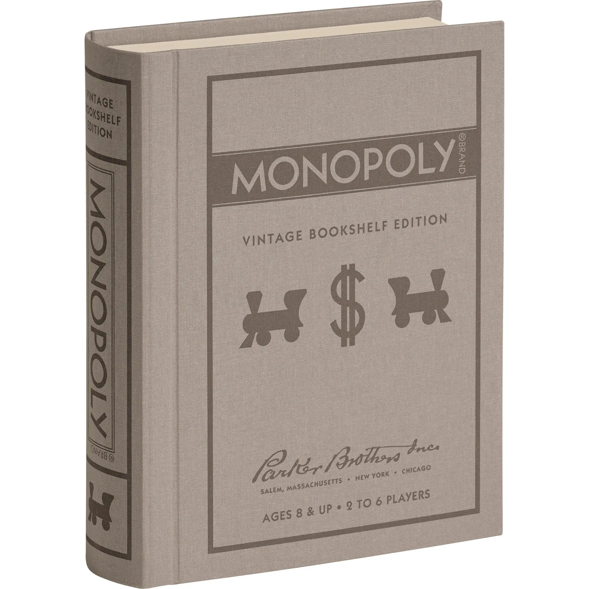 WS Game Company Monopoly Vintage Bookshelf Edition Board Game for 2 to 6 Players, Ages 8+