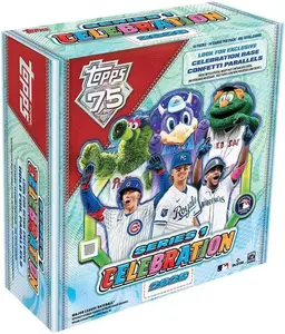 2026 Topps MLB Series 1 Baseball Trading Card Celebration Box – Exclusive Confetti & Holo Foil Parallels – Chance for Dynasty Mascot Autograph Relic Cards