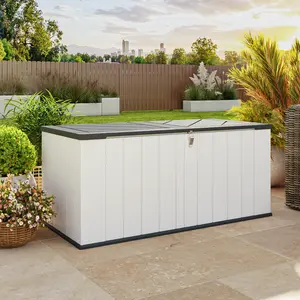 Aoxun White Resin Vertical Outdoor Storage Shed, Waterproof Lockable Cabinet for Garden Tools, Bikes, Pool Supplies, Patio Furniture & Garage Organization