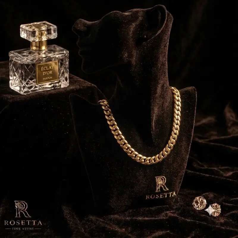 Luxury 8mm Cuban Link Chain Necklace – Gold with Iced Clasp