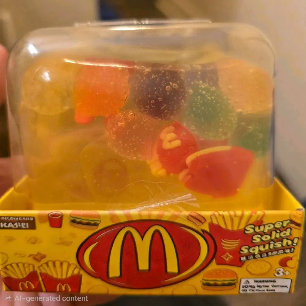 Jumbo McDonald's Generic Cube Squishy Toy, Stress Relief Fidget Toy for Kids