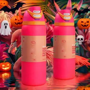 OwaIa(Flamingo)-Double Drink vacuum Outdoor Sports water bottle,32 oz /945ml,stainless steel bicycle water bottle,  leak-proof travel cup with clasps, beverage freezing for 6-12 hours,lced,Coffee,Tumbler,with,Lids,Straws Drinkware Flasks Insulated Mug