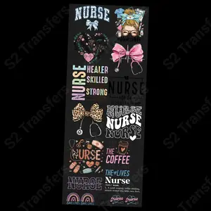 Heart & Hustle Nurse Premade DTF Transfer Gangsheet - 22" x 60"
