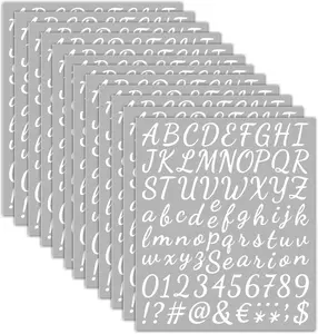 12 Sheets Vinyl Letters Numbers Stickers Kit,1008 Pcs 1 Inch Self Adhesive DIY Cursive Sticker Alphabet Number Letter Decal for Signs, Classroom Decor, Door Window,Office,Mailbox,Crafts (White)