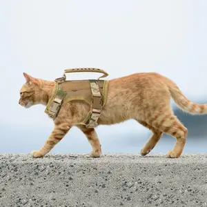 Tactical Cat Harness Puppy Adjustable Kitten Vest For Military Small Dogs Harnesses Working Training Cat Accessories Swivel Leash
