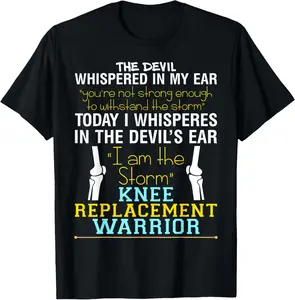 Casual Cotton shortsleeve tees  Total Knee Replacement Recovery ACL Surgery Warrior T-Shirt