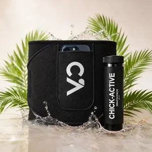 CHICK-ACTIVE Sweat Gel Unflavored(7.8oz) + Waist Trimmer Belt (Black) Bundle