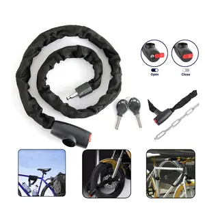 Bike Anti-Theft Lock Chain Heavy Duty Bicycle Locks High Security Cycling Locks with 2 Keys