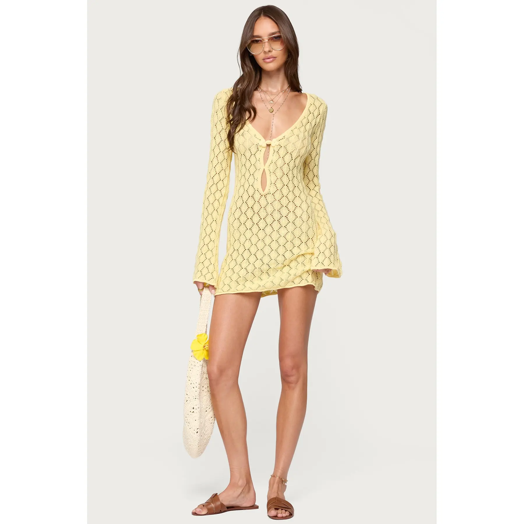Brie Cut Out Crochet Mini Dress