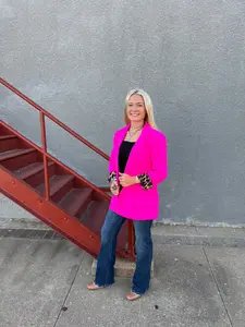 Hot Pink Leopard Blazer