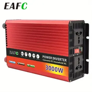 US Plug 12V DC to 110 AC Portable Vehicle Power Inverter, 3000W Vehicle Adapter, Fast Charge for Phone for ipad Laptop, Portable Vehicle & Marine Inverter for Cars, Trucks, Boats, RVs, Marine Power Converter, Car Accessories Tools, Without Battery