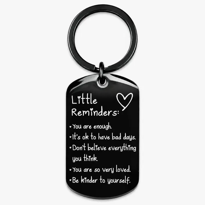 Inspirational Keychain for Women Men, You Are Enough Engraved Reminder Keyring, Thoughtful Encouragement Gift for Friend Coworker