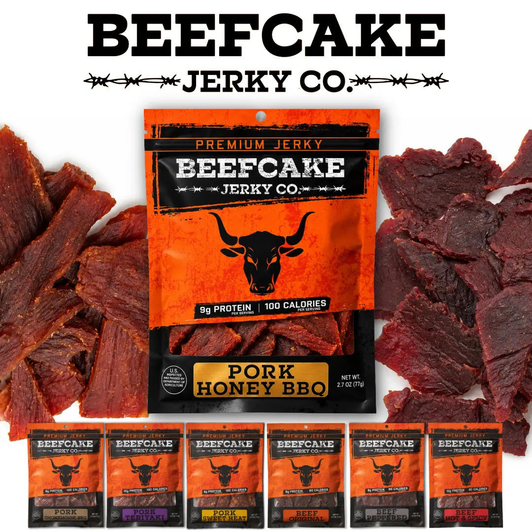 BeefCake Jerky - Thick Cut Tender Pork and Beef Jerky -  Protein Snacks Dried Meat