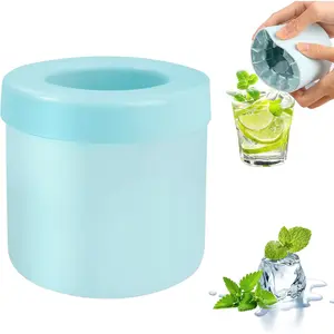 Mini Ice Maker and Cup,  Cube Molds - 60 Ice Cubes, Easy-Release (Blue-Green)