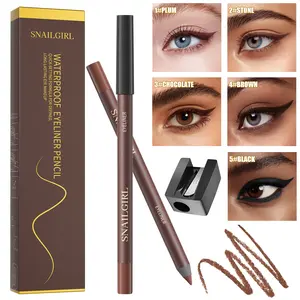 24 hour Waterproof Eyeliner Sharpable Eye Pencil,with Sharpener,Waterproof, Long-Wear, Smudge-Proof,rich color,Ideal for Daily & Professional Makeup Looks,Eyeliner Pencil ideal for everyday makeup