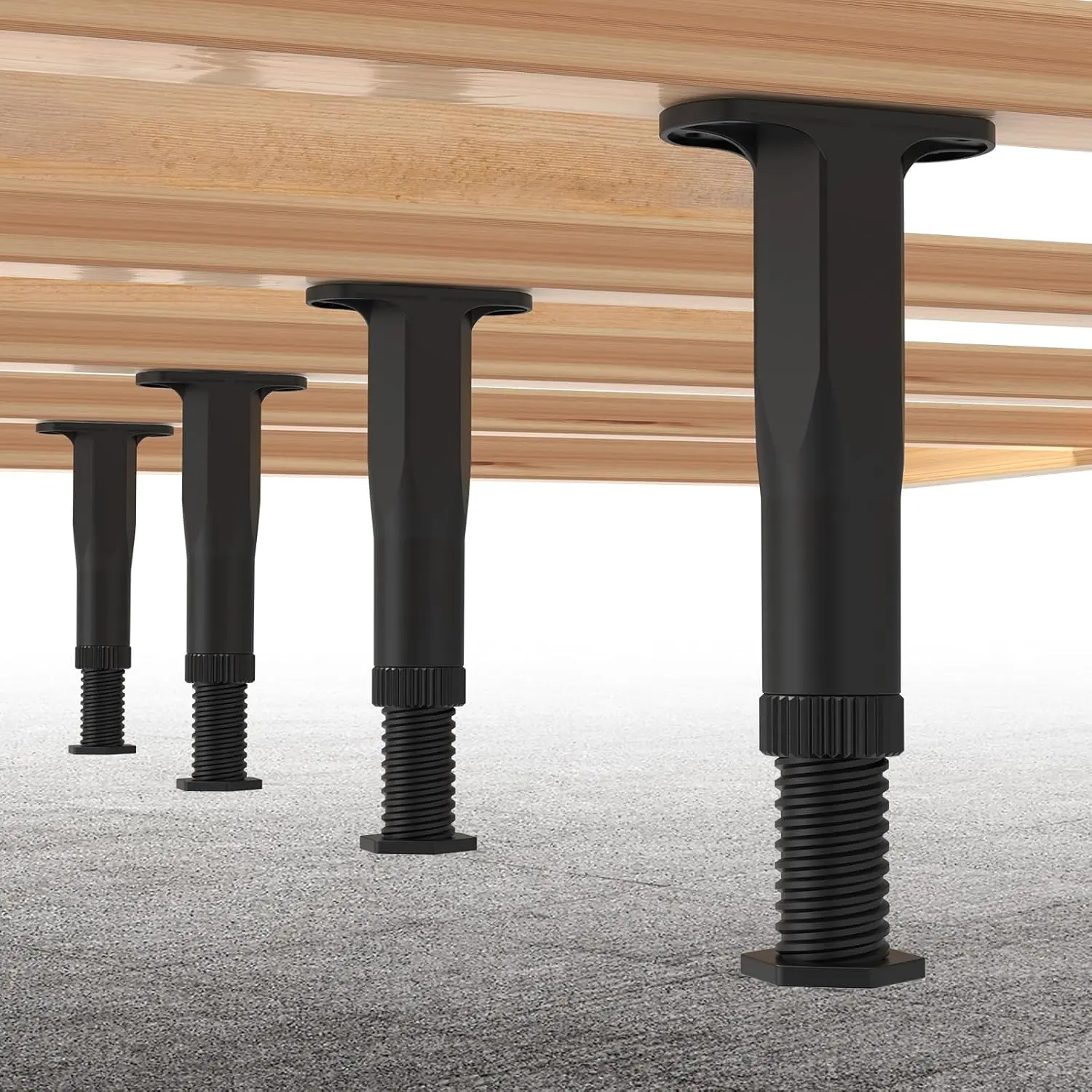 4 PCS (8.3"-14.5") Adjustable Bed Frame Support Legs, Frame Center Slats Heavy Support Leg,Durable Furniture Suport Legs for Frame/Sofa/Dresser/Table, Legs Furniture Replacement Parts