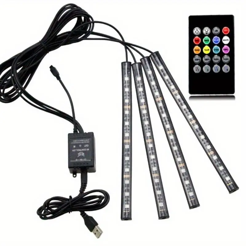 Car Neon Light Foot Light LED Interior Decoration Backlight Cigarette Lighter USB Atmosphere Lamp Vehicle Accessories Led Lights Car