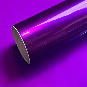Ultra Glossy Candy Purple Metallic Vinyl Wrap Film Self Adhesive Car Motorcycle Decoration Sticker Decal With Air Release Sticker For Cars
