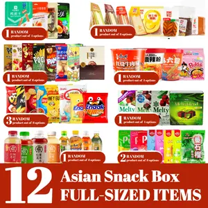 Christmas Gift Box - Asian Snack Box - 12 Full-Sized Japanese & Chinese Snacks & Drinks