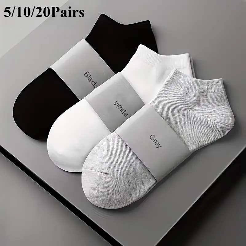Women's Cotton Ring Ankle Socks - 4/5/10/20 Pairs Plain, Lightweight, Soft, Breathable Casual Comfy Socks for Valentine's Day Fantasy Daily Wear