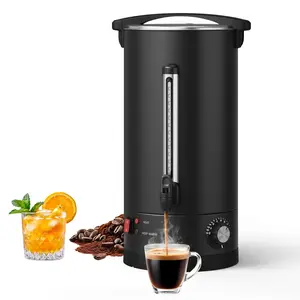 GARVEE 18 L/120 Cups Coffee Urn- 4.8 gal Double Wall Commerical Coffee Maker for Buffet Catering Wedding Gathering,Large Capacity Hot Coffee Dispenser,Stainless Steel Hot Water Urn-Black
