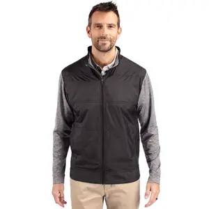 Cutter & Buck Stealth Hybrid Quilted Mens Big and Tall Full Zip Windbreaker Jacket