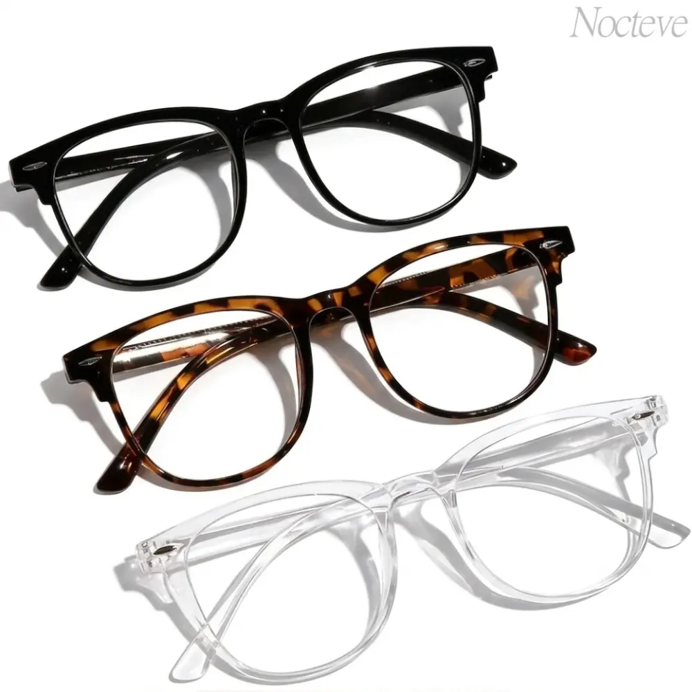 Anti-Glare Blue Light Blocking Glasses for Women, Square Retro Clear Lens Eyewear, Lightweight Stylish Frames, for Work, Study, Computer & Screen Time, Trendy Fashion Design, No Makeup Look Daily Wear