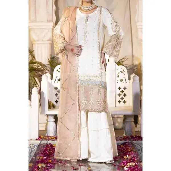 Rafia Khas 3 Piece Gharara Suit