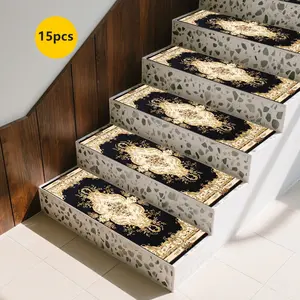 Non-Slip Stair Carpet, Step Protection Carpet, Decorative Bordered Stair Mat, Home Decor Rug, Decorative Area Rug for Home Decoration & Bedroom Accessories - Suitable for Indoor, Outdoor Stairs & Multiple Scenarios