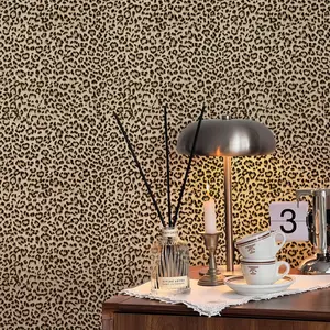 JIFFDIFF Leopard Print Peel and Stick Wallpaper Removable Self Adhesive Wall Paper for Accent Wall Renter Friendly Decor