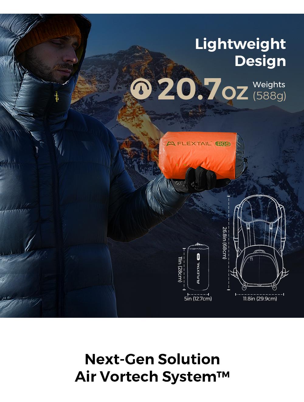 FLEXTAIL Tiny Sleeping Pad R05 AVS- 5.6 R-Value Lightweight Automatic Inflation Pad