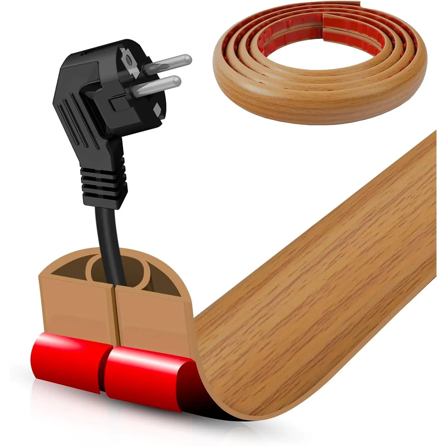 Floor Cord Cover Self Adhesive Cord Hider,10FT Cable Management, Extension Strip Protector for Wires, Prevent Cable Trips for Offices, Gyms, Exhibitions Cavity