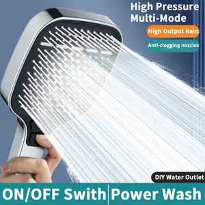 High-pressure multi-mode handheld showerhead&Square large-panel showerhead, power wash, shower head with ON/OFF switch for pets bath with 1.5m hose,shower bracket,Shower, bathroom supplies.