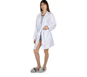 Memoi Women's 100% Cotton Woven Gauze Short Kimono Robe