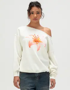RSQ Womens Off The Shoulder Lily Sweatshirt