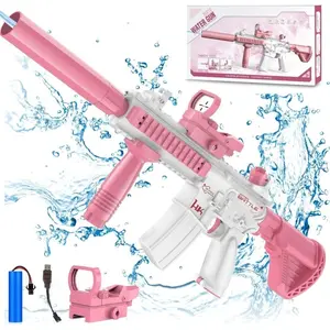 Large Rechargeable Automatic Electric Water Gun, Transparent Large Capacity Water Tank, Built in Lithium Battery, Continuous Shooting Water Blaster, Automatic Water Blasts, Summer Pool Beach Party Water Toy, Summer Gift for Kids & Adults