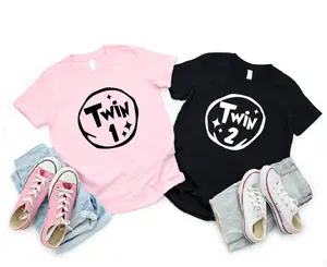Twin 1 And Twin 2 Shirt, Twin Gift Shirt, Matching Sibling T-Shirt, Twin One And Two Tee, Cute Sister And Brother Shirt, Twin Birthday Gift Shirt.