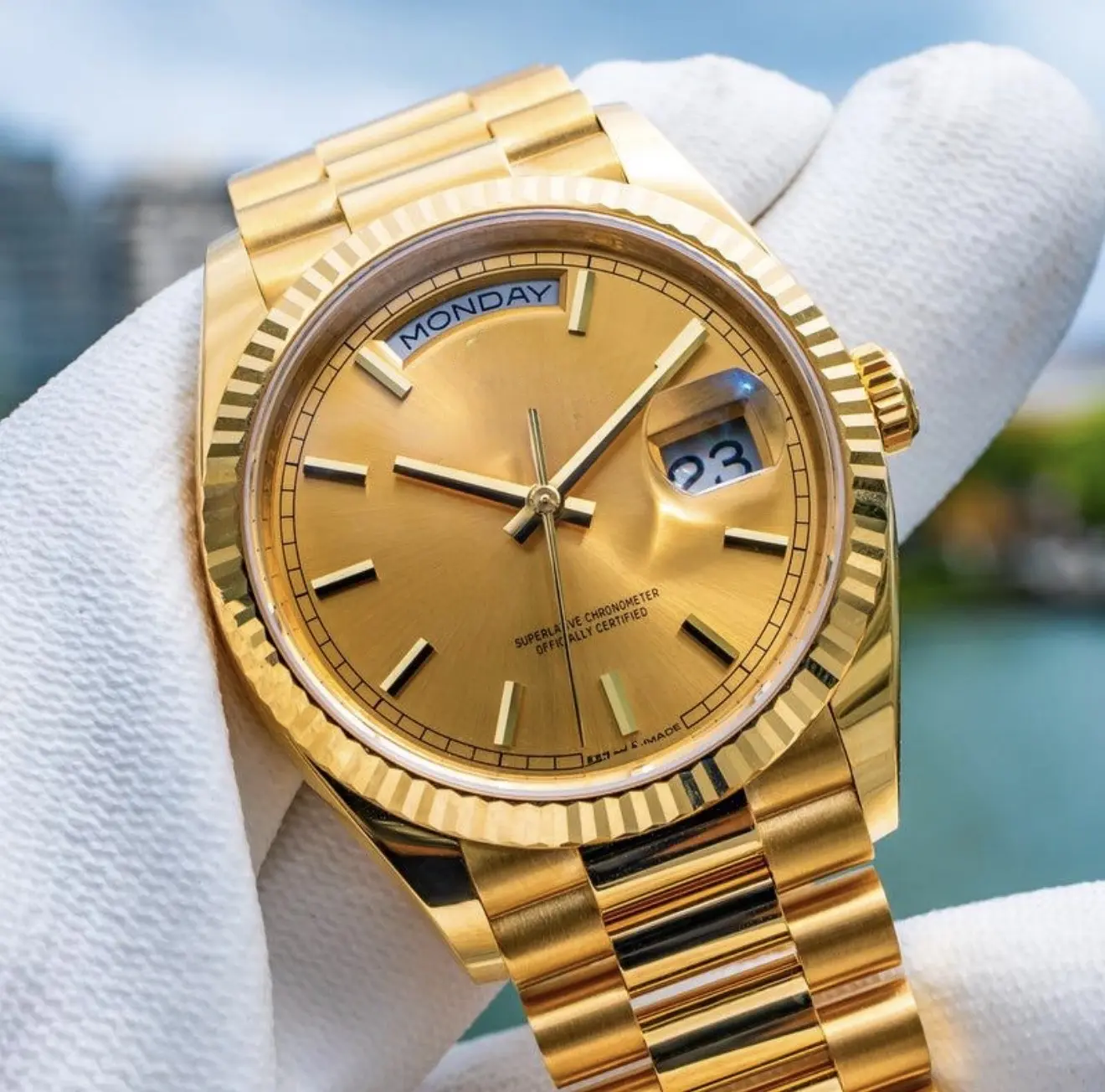 Men's 41mm Luxury Day-Date-Just Watch with LOGO, Stainless Steel Water-Tight High-End Durable Mechanical Business Timepiece, Men's Accessories, Durable Mechanical Watches