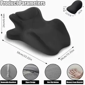 Contoured Support Ergonomic, Memory Foam Wedge Pillow, 27° Angled Support for Waist and Neck, Support Pillow (Black)Relieve back pain and stiffness. A must-have item Relaxation Supportive