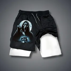 jorts outfit men 80s 90s short shorts summer camo shorts Halloween graphic sweatshorts men gifts