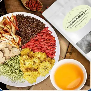 Dandelion Wolfberry Organic Kidney & Liver Health Tea, 8 Herbal Ingredients Blend, Natural Chinese Chrysanthemum Cassia Seed Tea Bags (2 Bags 24 Pcs)