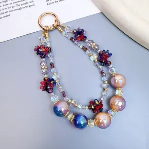 #JY Hand-beaded crystal phone charm—an exquisite, premium-feel, and affordable luxury accessory that doubles as a keychain or decorative chain.
