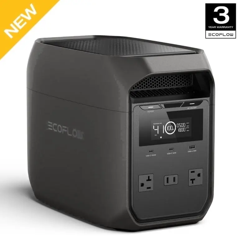 EF EcoFlow DELTA 3 Classical 1000 Dark 1800W Pure Sine Wave Power Station with X-Boost Technology for RV Camping & Home Backup