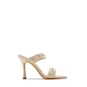 Allona Braided Strap Mules - Cream